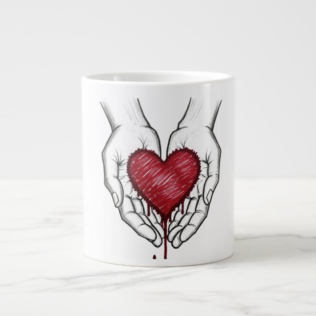 Bleeding Heart Aesthetic Mug Jumbo Mugg (Framsidan)