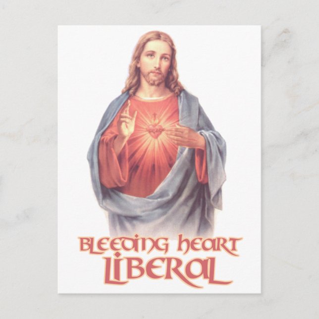 Bleeding Heart Liberal Jesus Vykort (Framsida)