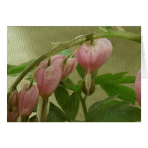 Bleeding Hearts Linen Struktur Hälsningskort