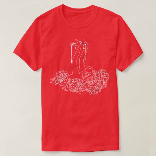 Bleeding Peonies T Shirt (Design framsida)