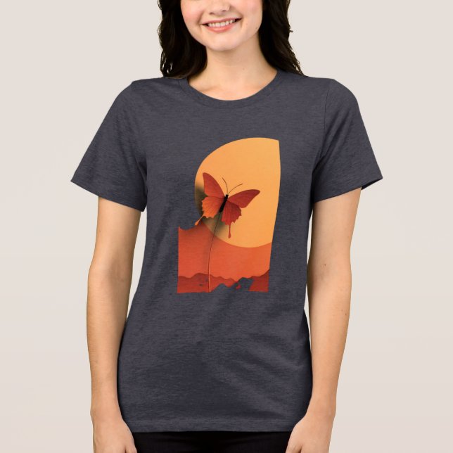 Bleeding Wings Fragile Freedom The Cost of Flight  T Shirt (Framsida)