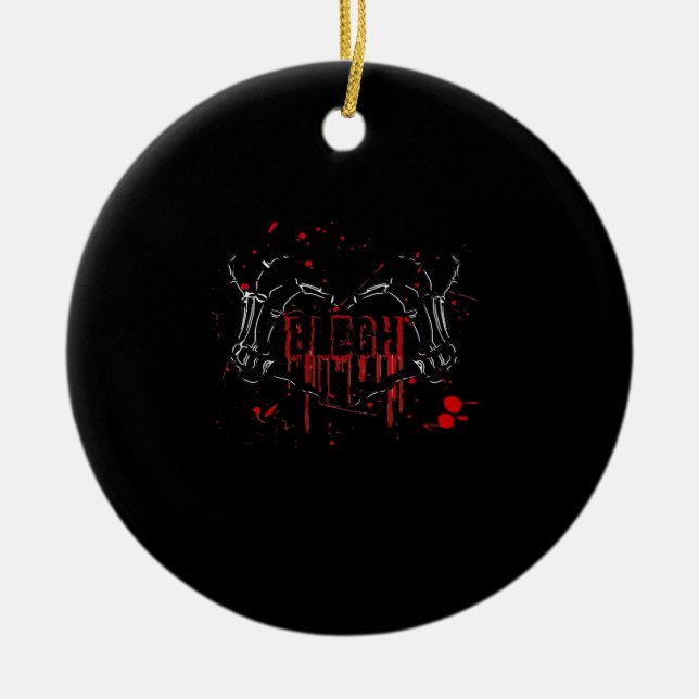 Blegh Breakdown, Skeleton Heart Händer, Emo Band,  Julgransprydnad Keramik (Framsidan)