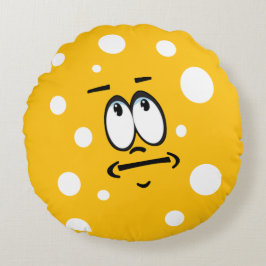 bleh emoji throw pillow rund kudde