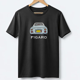 Blek Aqua Figaro Car Namn Figarations T-Shirt