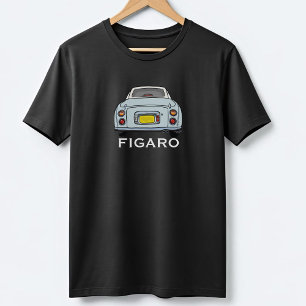 Blek Aqua Figaro Car Namn Figarations T-Shirt