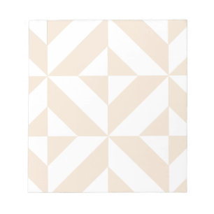 Blek Beige Geometric Deco Cube Mönster Anteckningsblock