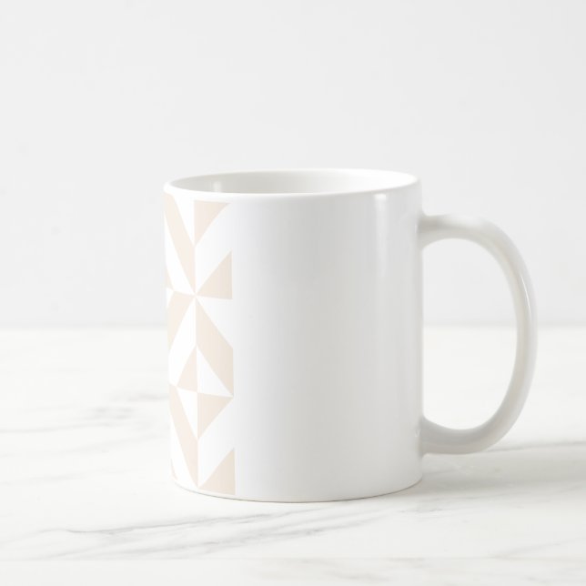 Blek Beige Geometric Deco Cube Mönster Kaffemugg (Höger)