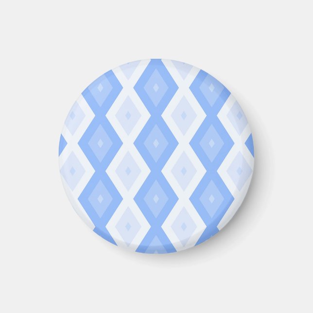 Blek blå diamant mönster magnet (Framsidan)