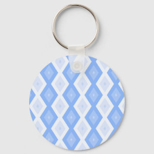 Blek blå diamant mönster nyckelring