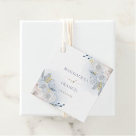 blek blå ro bröllop gåvor etiketter