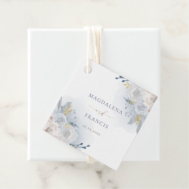 blek blå ro bröllop gåvor etiketter (På plats)