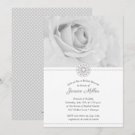 Blek Black och Vit ros Inbjudningskort för möhippa