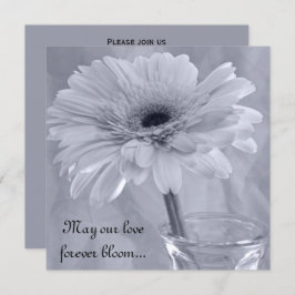 Blek Blåfärgad tonad Daisy Bröllop Inbjudningar