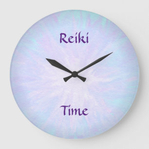 Blek - blått Reiki Time Stor Klocka