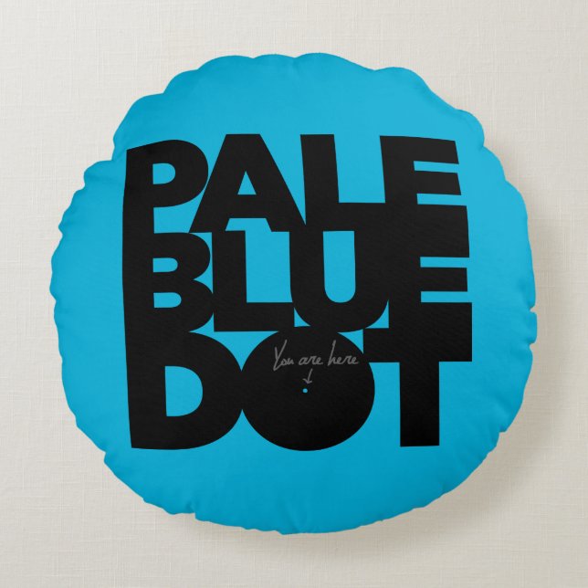 Blek - blått rund kudde (Framsidan)