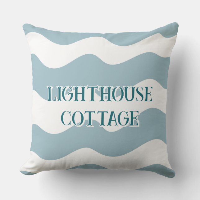 Blek Blått Vinkart redigerbar text Kudde (Framsida)