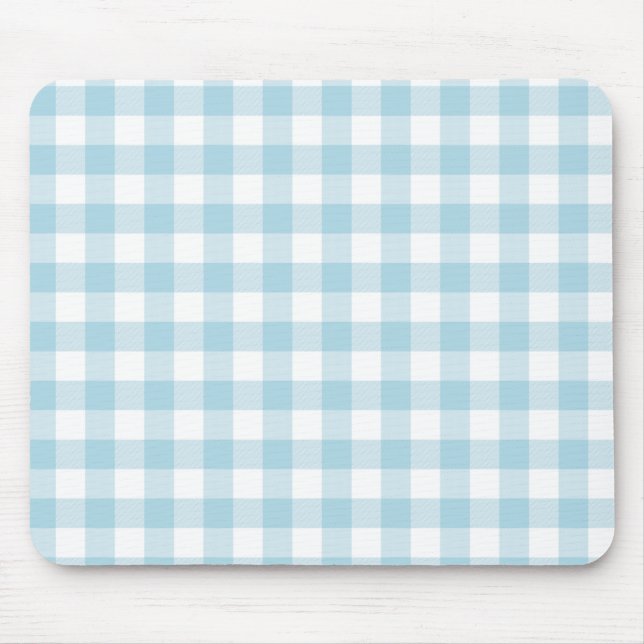 Blek Blue and White Gingham Checks Musmatta (Framsidan)