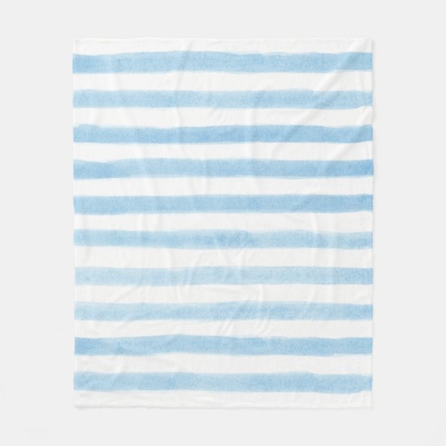 Blek Blue and White Stripe Sherpa Blanket Fleecefilt (Framsidan)
