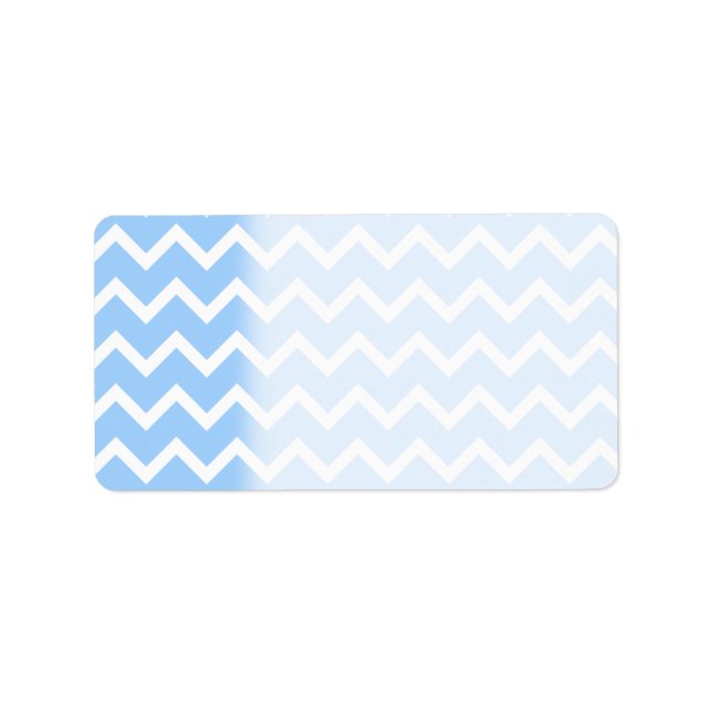 Blek Blue and White Zig Zag Rand. Adressetikett (Framsidan)