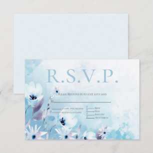 Blek Blue Anemone Flowers Menu Choice OSA Kort