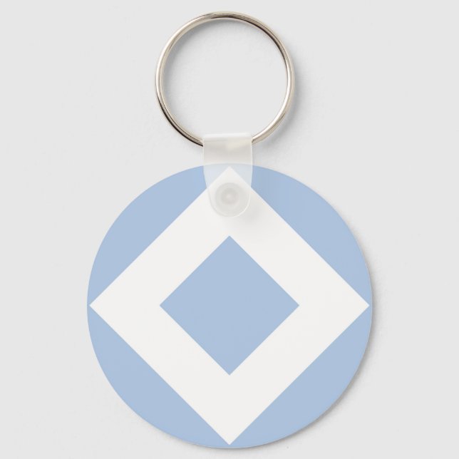 Blek Blue Diamond, Fet White Gräns Nyckelring (Framsida)