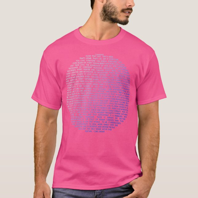 Blek Blue Dot - Carl Sagan T Shirt (Framsida)