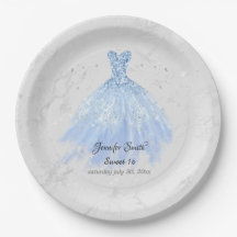 Blek Blue Dress Glitter Sweet sixteen