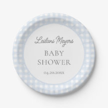 Blek Blue Gingham Classic Boys Baby Shower