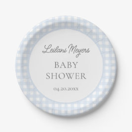 Blek Blue Gingham Classic Boys Baby Shower