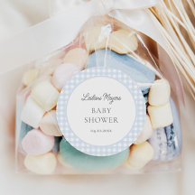 Blek Blue Gingham Classic Boys Baby Shower