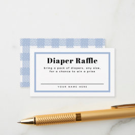 Blek Blue Gingham Play Baby Shower Diaper Raffle Tilläggskort