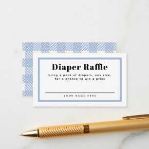 Blek Blue Gingham Play Baby Shower Diaper Raffle Tilläggskort