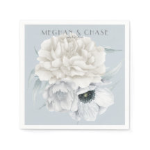 Blek Blue Ivory Cream Blommigt Visning