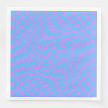 Blek Blue & Lavender Waved Checkered Mönster