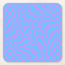 Blek Blue & Lavender Waved Checkered Mönster