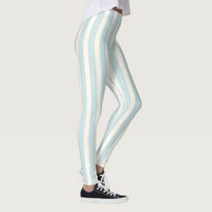 Blek Blue Lodrät Rand Leggings