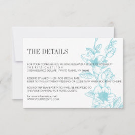 Blek Blue | Magnolia Flowers Bloom | BRÖLLOP OSA Kort