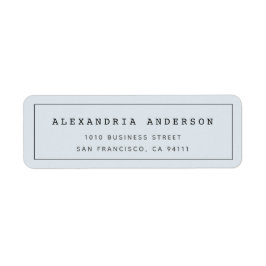 Blek Blue Minimalist Clean Gräns Address Label Returadress Etikett