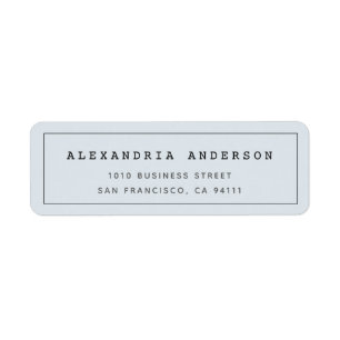 Blek Blue Minimalist Clean Gräns Address Label Returadress Etikett