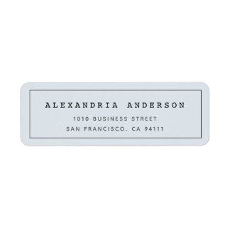 Blek Blue Minimalist Clean Gräns Address Label Returadress Etikett