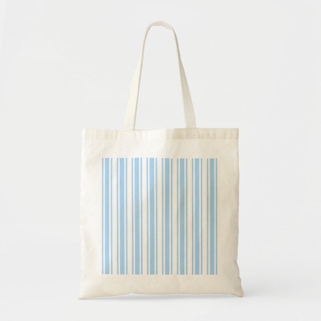 Blek blue och white candy rand tygkasse (Framsidan)