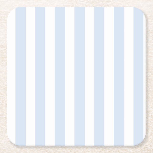Blek blue och white candy rand underlägg papper kvadrat (Framsidan)