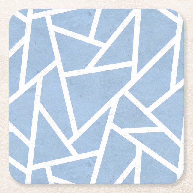 Blek blue och white mosaic mönster underlägg papper kvadrat (Framsidan)