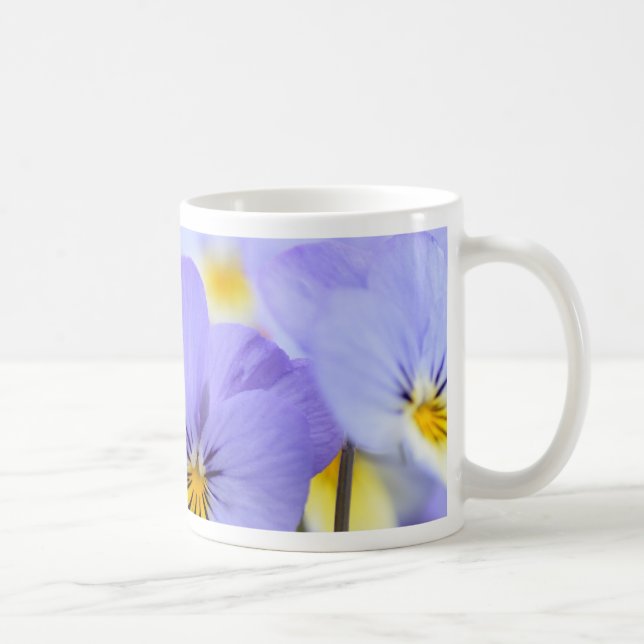 Blek Blue Pansies Kaffemugg (Höger)