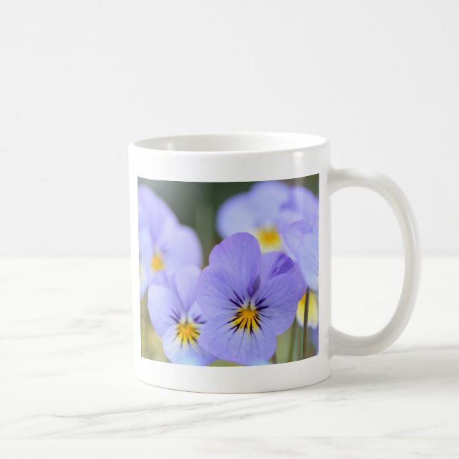 Blek Blue Pansies Kaffemugg (Höger)