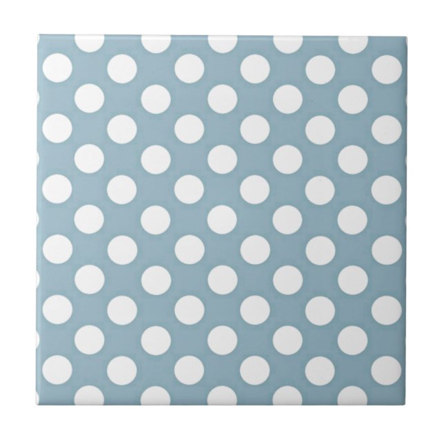 Blek Blue Polka Dot Art Kakelplatta (Framsidan)
