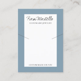 Blek Blue Script Artisan Logotyp Necklace Visning Visitkort