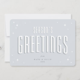 Blek Blue Season Greetings Retro Stars Flat Julkort