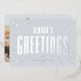 Blek Blue Season's Greetings Retro Stars Photo