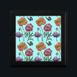 Blek Blue Shabby Poppy Blommigt Poppies Art Minnesask<br><div class="desc">Blek Blue Poppy Decor-presentlåda. En fantastisk blommigt. Designade från mina ursprungliga vattenfärgade målningar,  som jag målade från min egen blomsterträdgård.</div>
